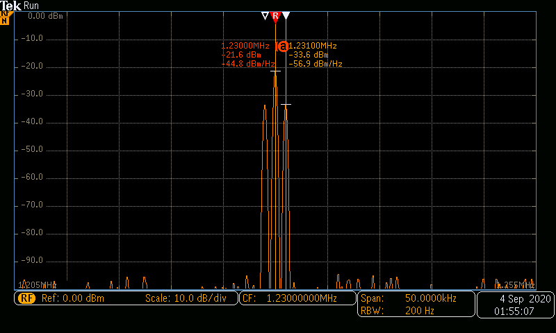 AM SSpectrum Analyzer 50% Modulation