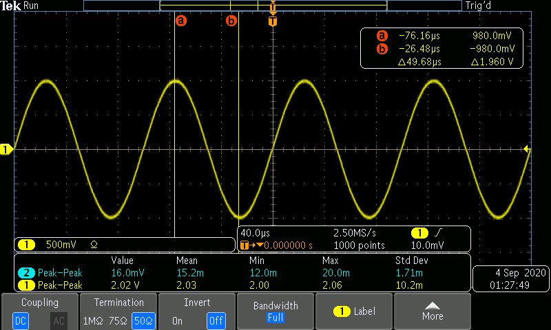 10KHz Sine Wave