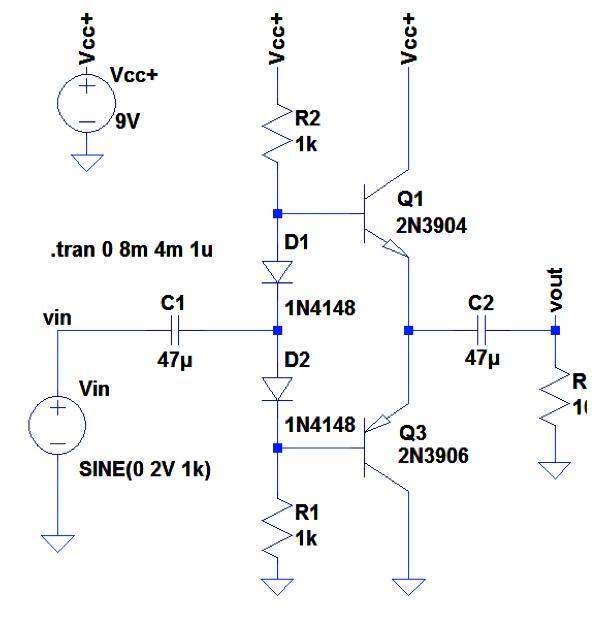 Class AB Push-Pull Schematic